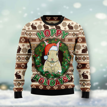litzzy Rabbit Happy Holidays HT102103 Ugly Christmas Sweater -  Best Gift For Christmas, Noel Malalan - Christmas Signature sweater   