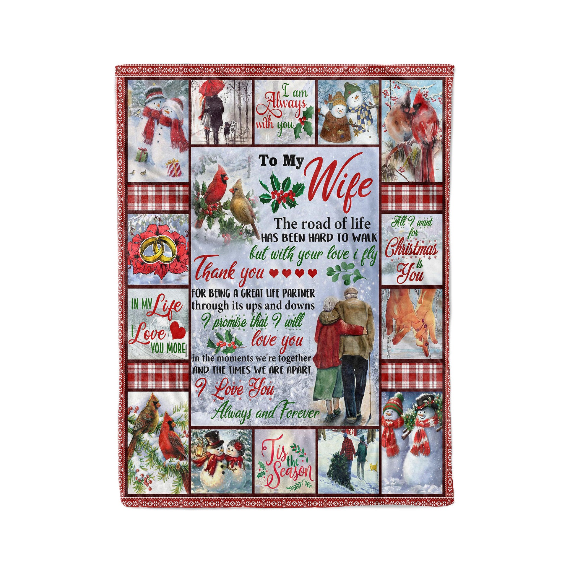 litzzy To My Wife Christmas LML111143DT Fleece Blanket - Fleece Blanket  Small (30x40in)  