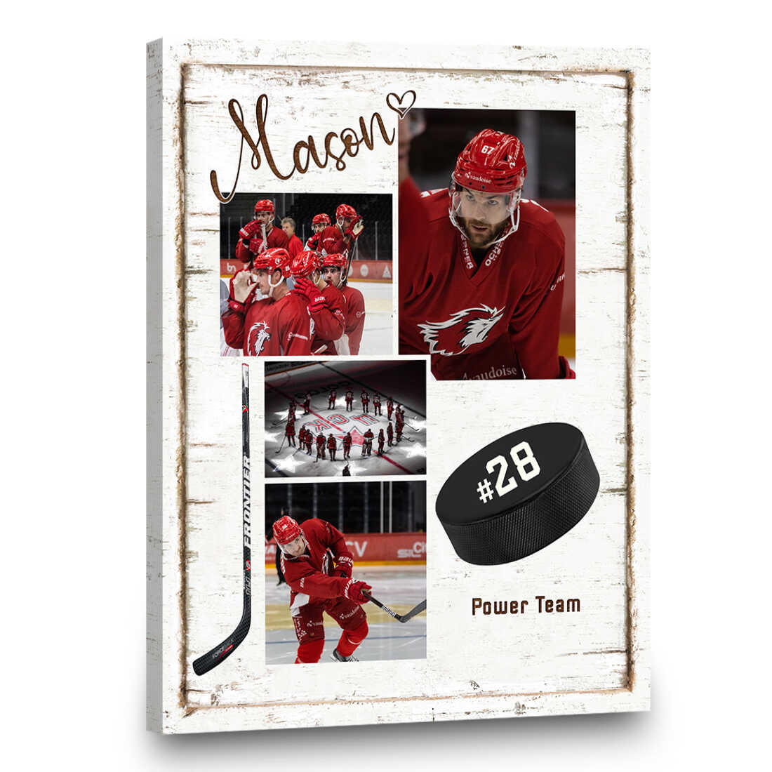 litzzy Hockey Gift, Gift For Hockey Player, Gifts For Hockey Team, Personalized Hockey Photo Canvas Wall Art Canvas Wall Art   