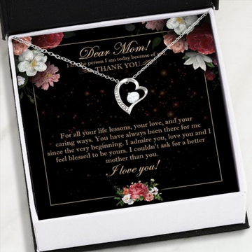 litzzy Litzzy Love Knot Necklace To My Mom, For all your life lessons, your love, and your caring ways, Sentimental Gift For Mom Jewelry Standard Box White Gold 