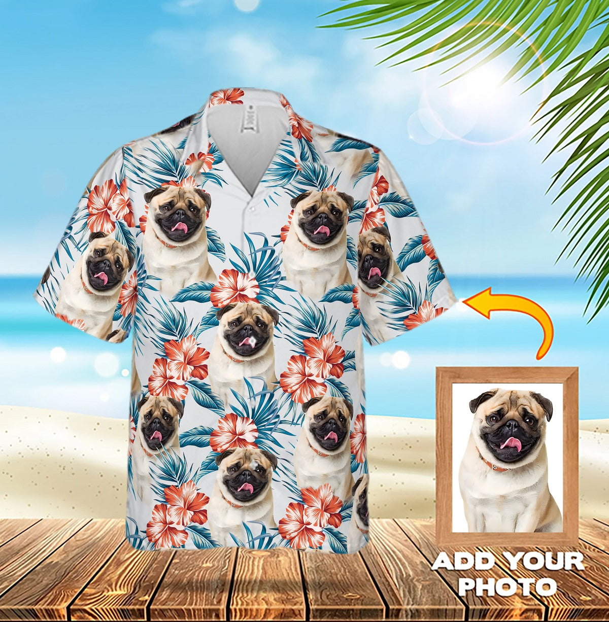 litzzy Custom Leaves & Flowers Pattern Short-Sleeve Hawaiian Shirt - DC63422HO Hawaii Shirt S  