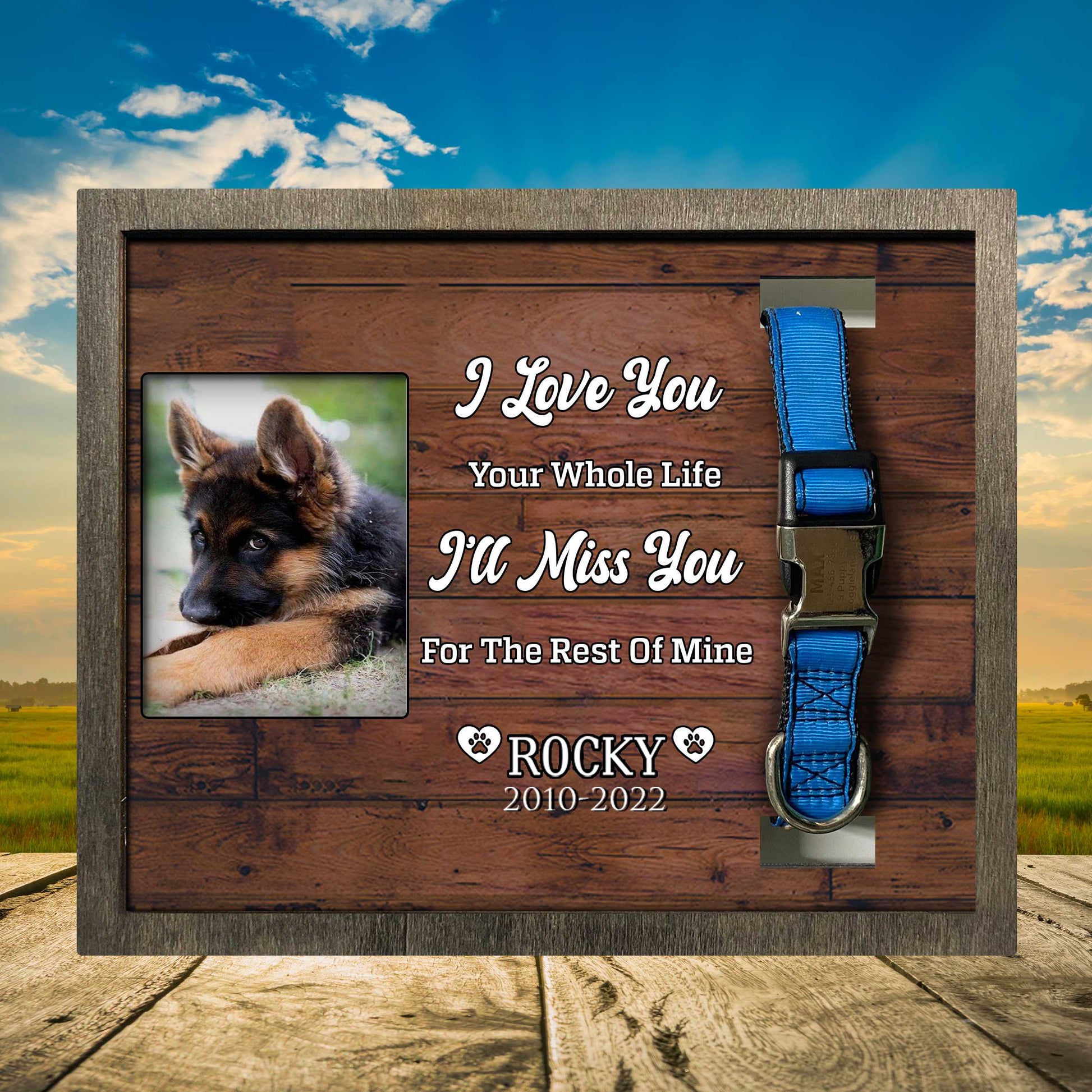 litzzy Those We Love Don't Go Away, Personalized Picture Frame For Loss Of Dog German Shepherd Pet Picture Frame Style 3 10.6 x 8.7 