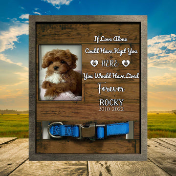 litzzy Personalized Pet Memorial Printed Frame, Memorial Pet Loss Sign, Natural Wood Picture Frame Pet Picture Frame Style 1 8.7 x 10.6 