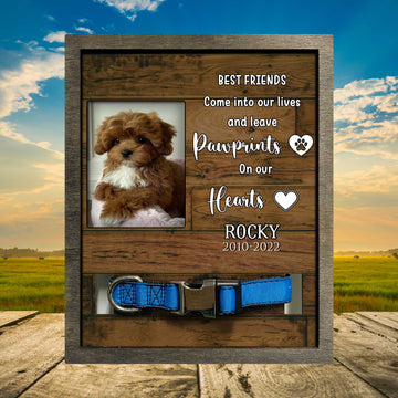 litzzy Personalized Pet Memorial Printed Frame, Memorial Pet Loss Sign, Natural Wood Picture Frame Pet Picture Frame Style 2 8.7 x 10.6 