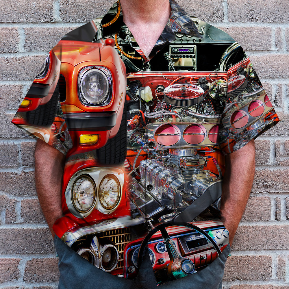 litzzy Muscle Car Hawaiian Shirt - Car Engine Pattern Hawaiian Shirt For Men, Woman, Litzzy Aloha Shirt Hawaii Shirt   