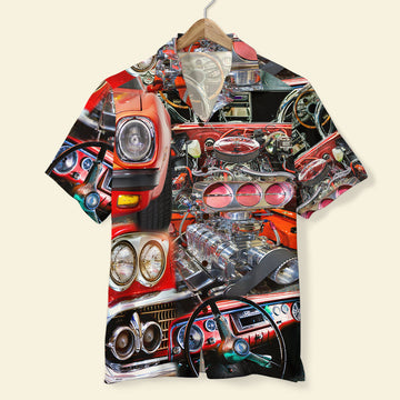 litzzy Muscle Car Hawaiian Shirt - Car Engine Pattern Hawaiian Shirt For Men, Woman, Litzzy Aloha Shirt Hawaii Shirt   