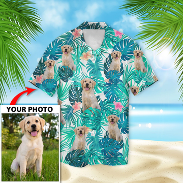 litzzy Custom Image Dog Flower Hawaiian Shirt, Labrador Retriever aloha shirt for men, Hawaii shirt woman - Aloha shirt Hawaiian Hawaii Shirt For Summer Hawaii Shirt   