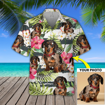 litzzy Custom Image Dog Flower Hawaiian Shirt, Dog aloha shirt for men, Hawaii shirt woman, Gift for Dog Lovers - Aloha shirt Hawaiian Hawaii Shirt For Summer Hawaii Shirt   