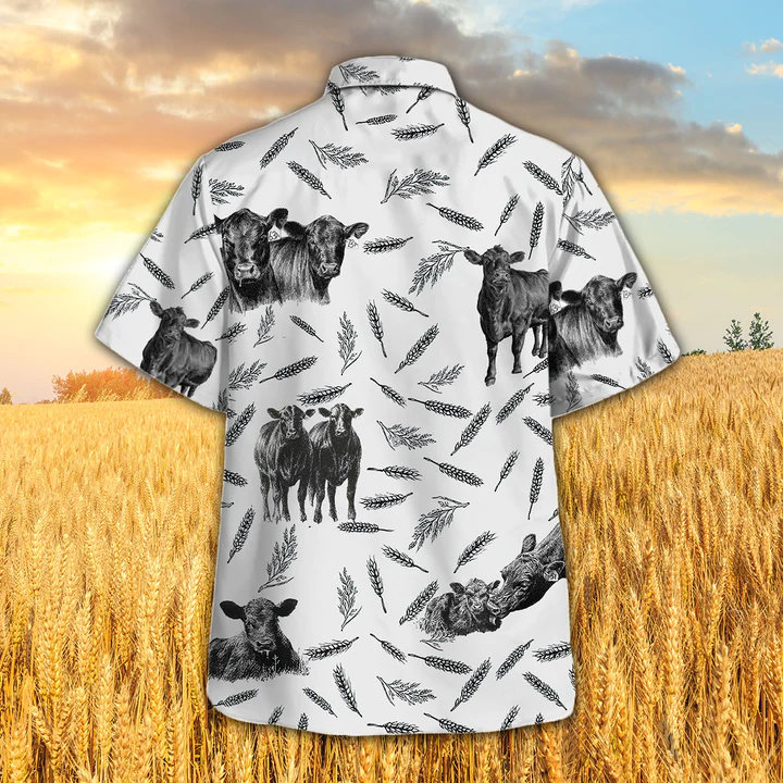 litzzy Black Angus Pattern - Hawaiian Shirt, Animal Farm Cow Hawaiian Shirts For Men, women - Aloha shirt Hawaiian Hawaii Shirt For Summer Hawaii Shirt   