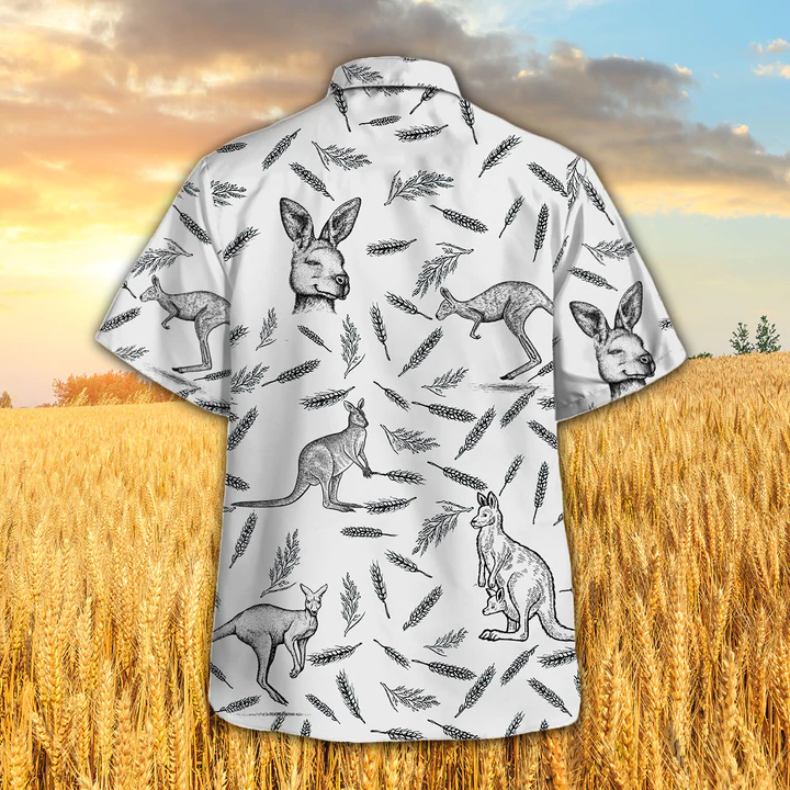 litzzy Kangaroo Pattern - Hawaiian Shirt, Kangaroo Aloha Shirts, Gift for Kangaroo lovers - Aloha shirt Hawaiian Hawaii Shirt For Summer Hawaii Shirt   