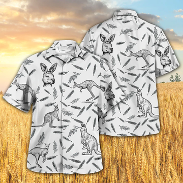 litzzy Kangaroo Pattern - Hawaiian Shirt, Kangaroo Aloha Shirts, Gift for Kangaroo lovers - Aloha shirt Hawaiian Hawaii Shirt For Summer Hawaii Shirt   