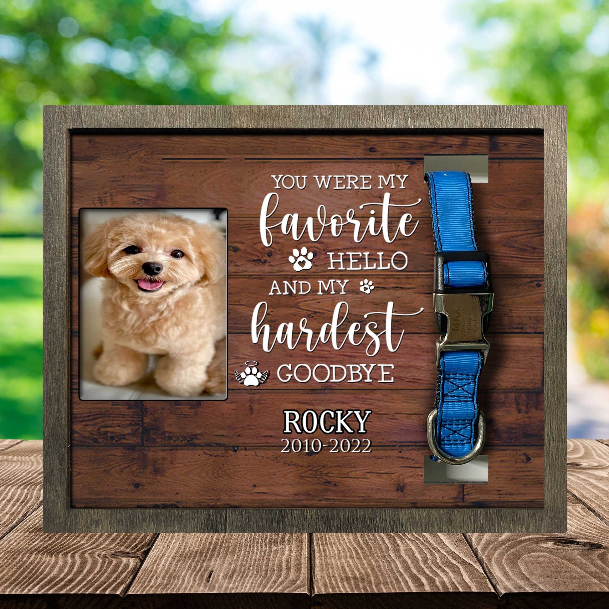 litzzy You Left Paw Prints On My Heart Printed Photo Loss Of Pet, Gifts For Loss Of Dog Pet Picture Frame Style 3 10.6 x 8.7 