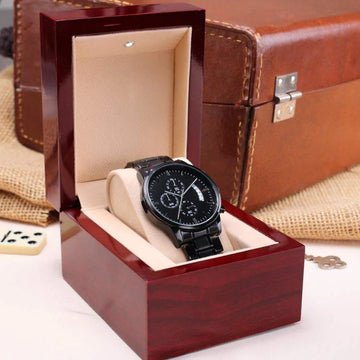 litzzy To My Future Husband - The Day I Met You - Litzzy Engraved Premium Watch - Gift For Husband Watches Luxury Box  