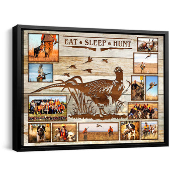 litzzy Pheasant Hunter Gift, Pheasant Hunting Canvas Photo Collage Gift Canvas Wall Art   