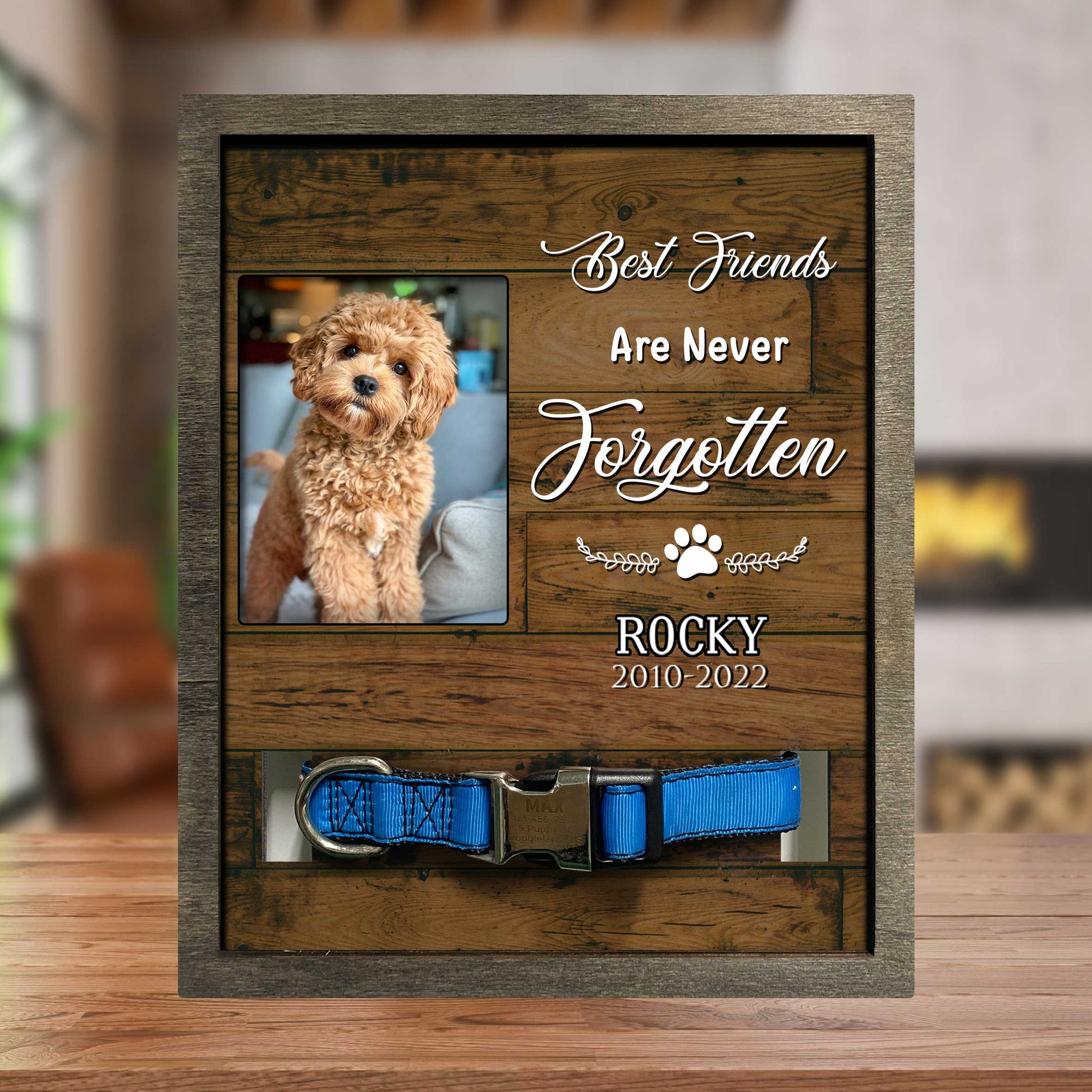 litzzy Best Friends Are Never Forgotten Frame, Dog Memorial Gift, Pet Loss Remembrance Keepsake Plaque Pet Picture Frame Style 1 8.7 x 10.6 