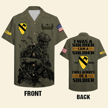 litzzy Custom Military Unit - Personalized Veteran Hawaiian Shirt - I Was A Soldier I Am A Soldier I Will Always Be A Soldier Hawaiian Shirt For Men, Woman, Litzzy Aloha Shirt Hawaiian Shirt   