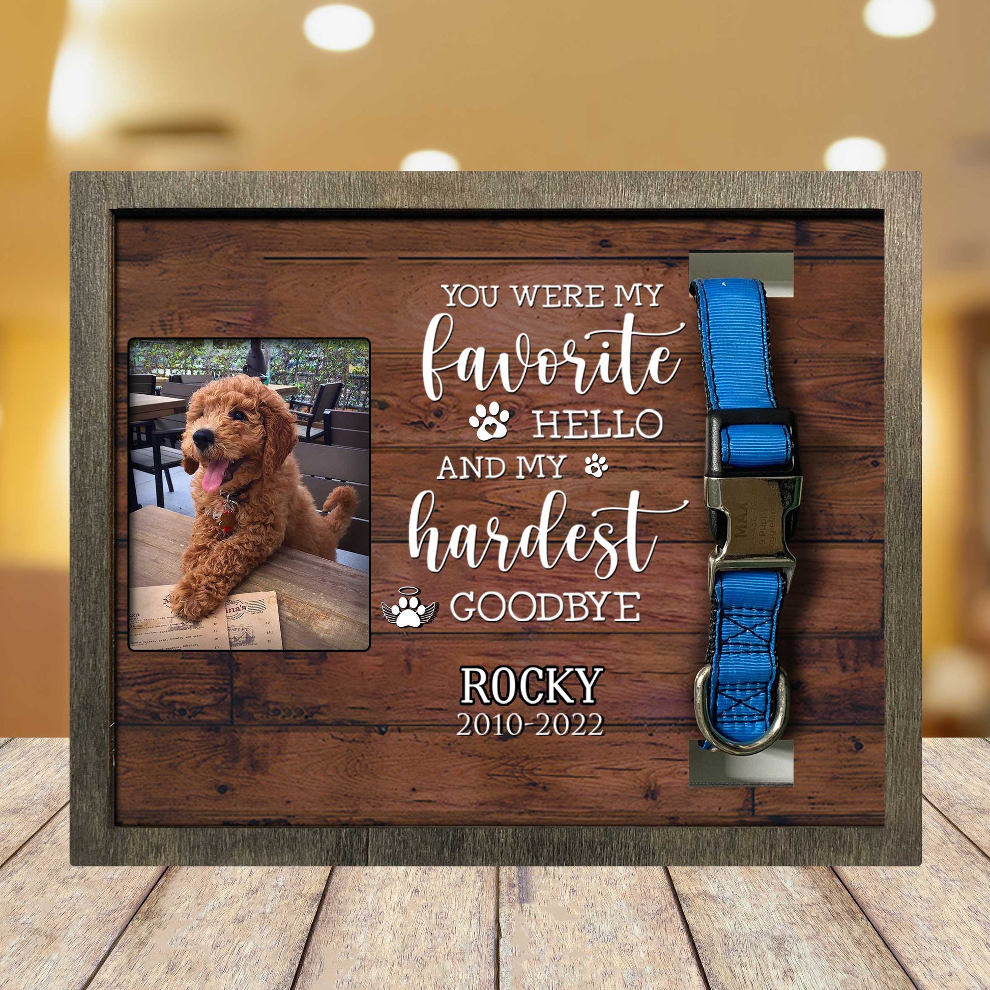 litzzy You Were My Favorite Hello Memorial Picture Frame Lost Of Dog Present Pet Picture Frame Style 1 10.6 x 8.7 