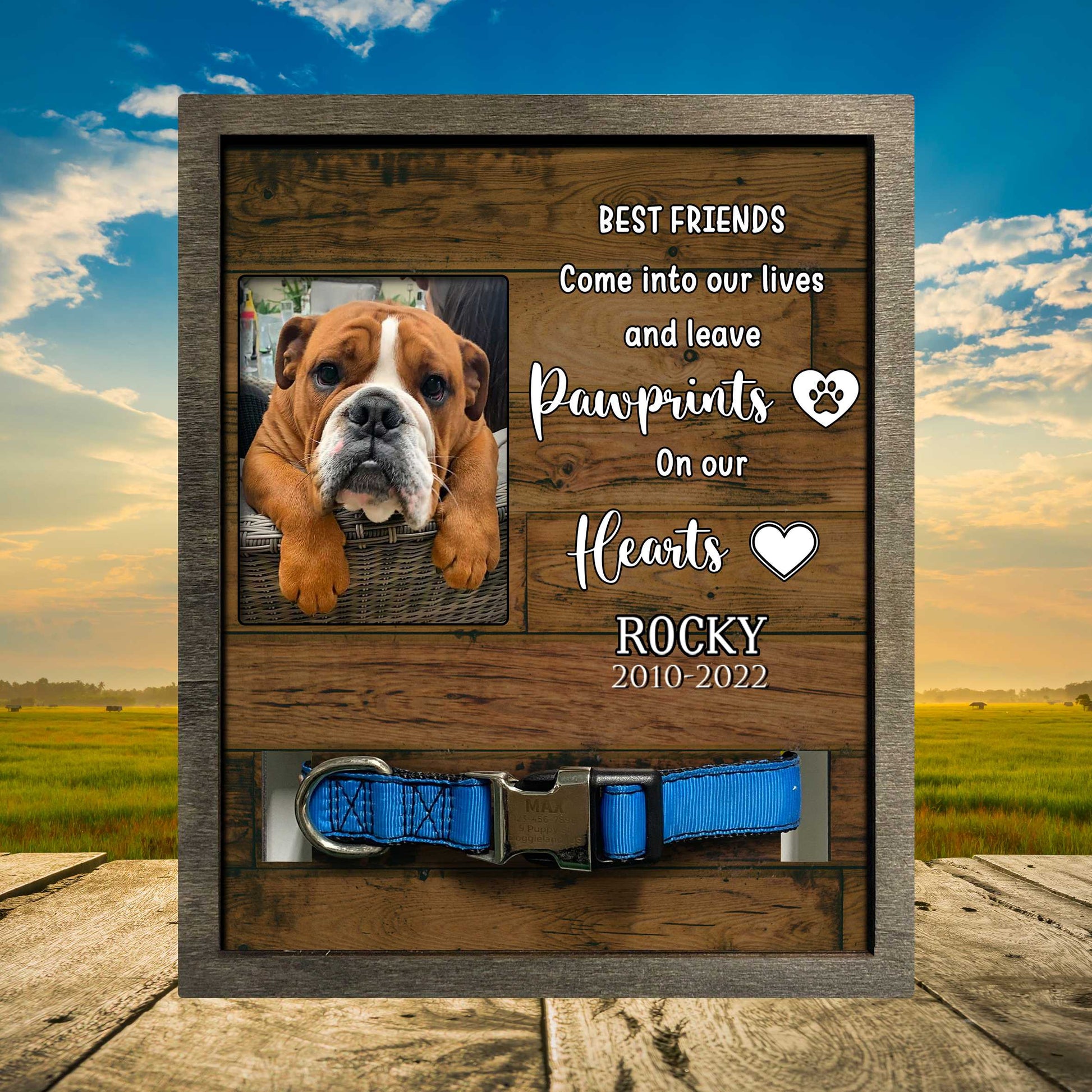 litzzy Customized Picture Frame Loss Of Bulldog, Frame Gift For Lost Pet Lovers Pet Picture Frame Style 1 8.7 x 10.6 