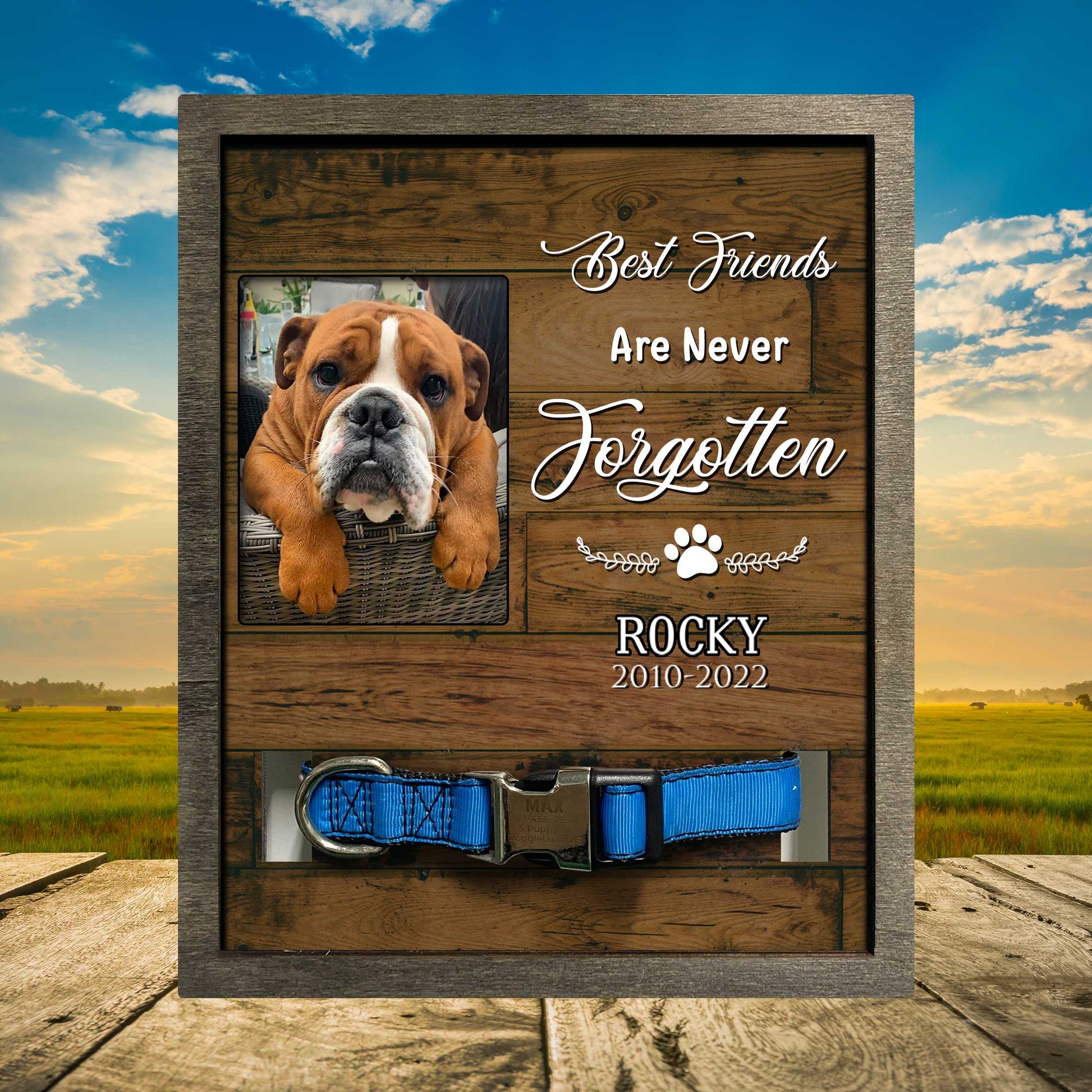 litzzy Customized Picture Frame Loss Of Bulldog, Frame Gift For Lost Pet Lovers Pet Picture Frame Style 2 8.7 x 10.6 
