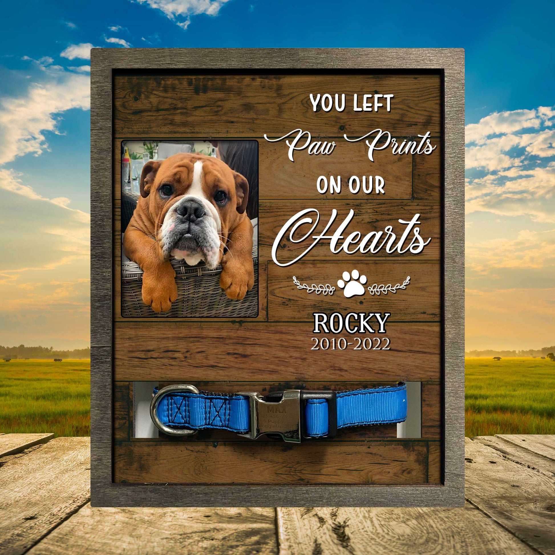 litzzy Customized Picture Frame Loss Of Bulldog, Frame Gift For Lost Pet Lovers Pet Picture Frame Style 3 8.7 x 10.6 