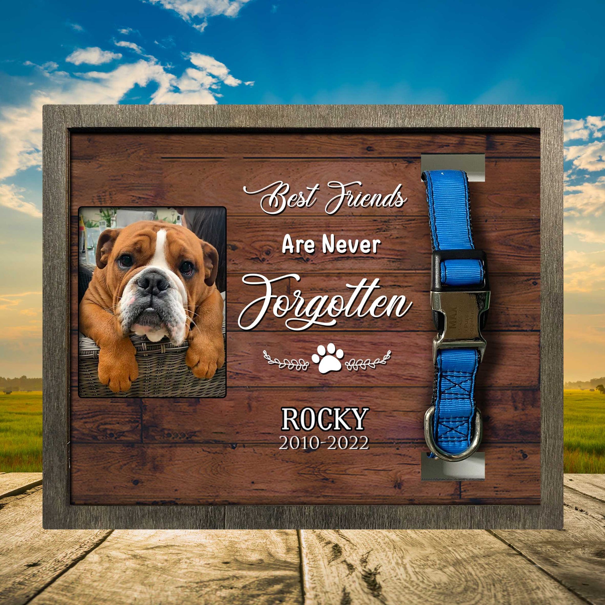 litzzy Customized Picture Frame Loss Of Bulldog, Frame Gift For Lost Pet Lovers Pet Picture Frame Style 2 10.6 x 8.7 
