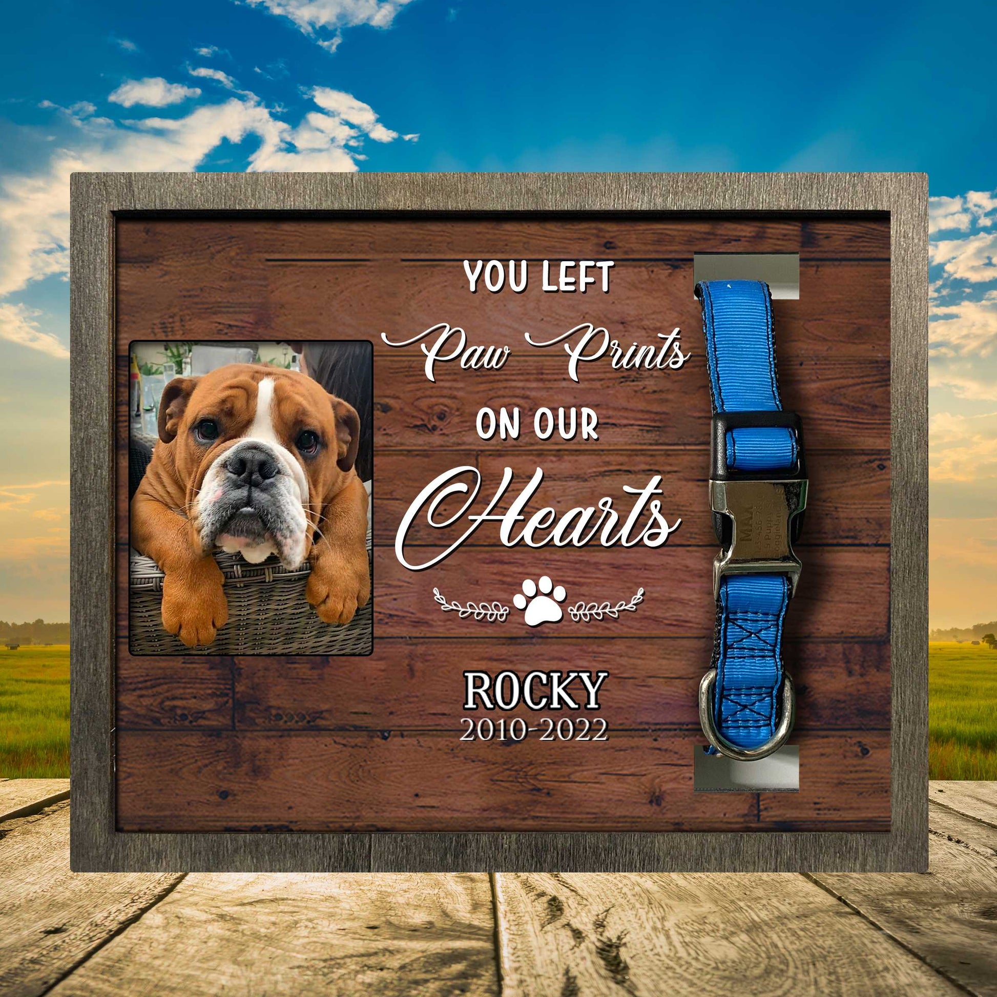 litzzy Customized Picture Frame Loss Of Bulldog, Frame Gift For Lost Pet Lovers Pet Picture Frame Style 3 10.6 x 8.7 