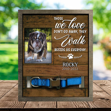 litzzy Those We Love Don't Go Away, Picture Frame For Loss Of Bulldog, Memorial Pet Loss Sign Pet Picture Frame Style 1 8.7 x 10.6 