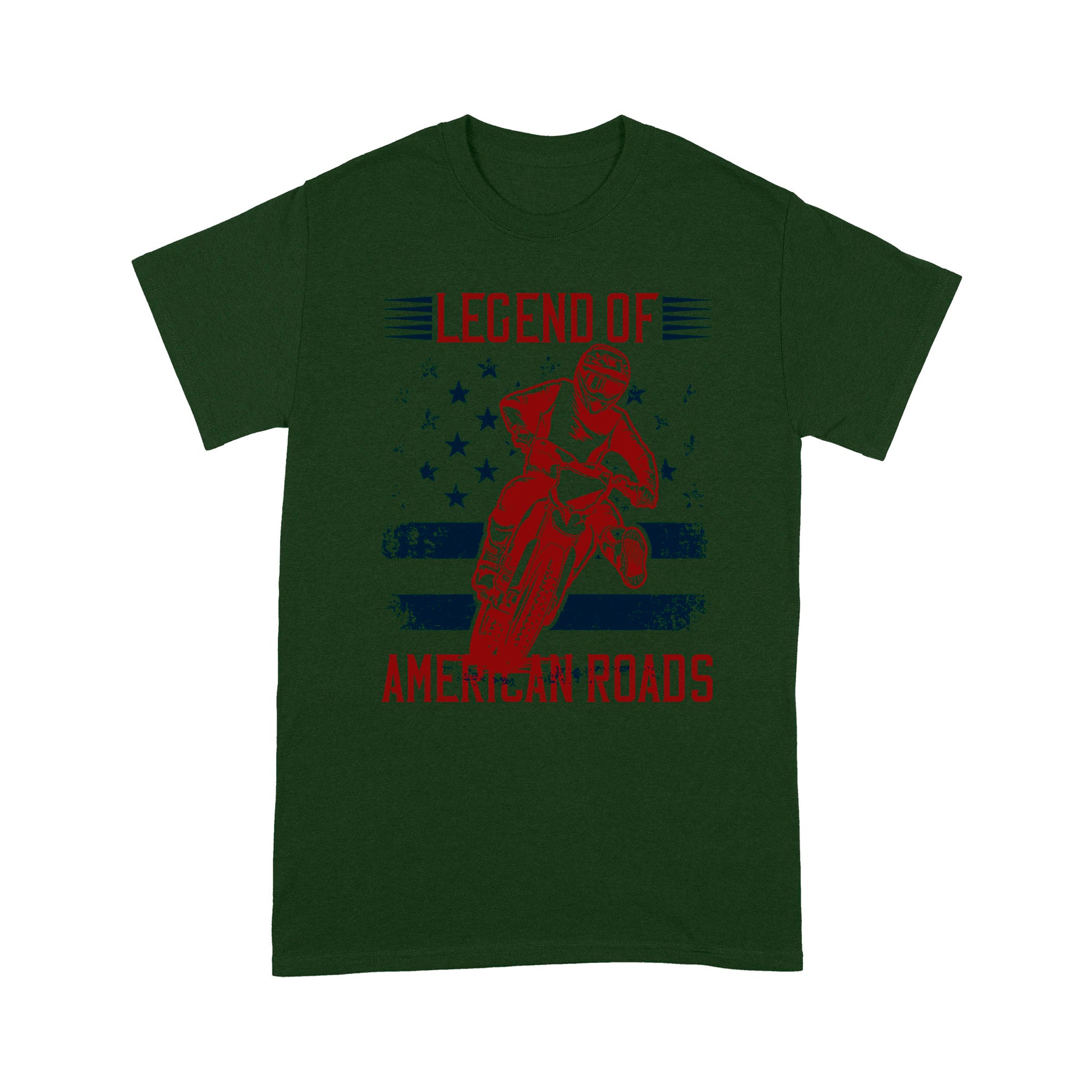 litzzy Legend of American roads - Motorcycle T-Shirt | Made in US T-Shirt S Forest 