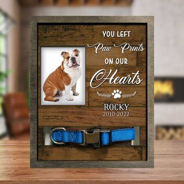 litzzy Pawprints In Heaven Frame, Pawprints Memorial Pet Tag Frame, Pawprints Left By You Pet Picture Frame Style 1 8.7 x 10.6 