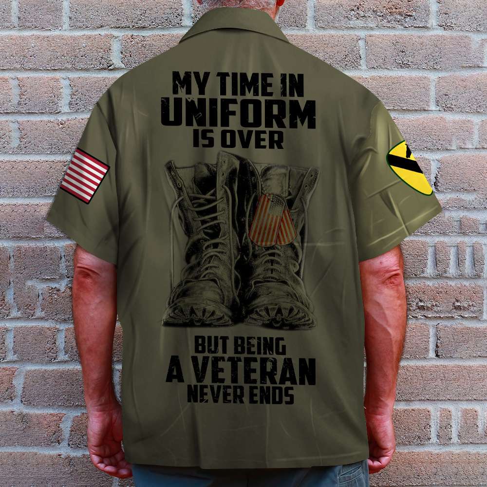 litzzy Custom Military Unit - Personalized Veteran Hawaiian Shirt - My Time In Uniform Is Over Hawaiian Shirt For Men, Woman, Litzzy Aloha Shirt Hawaii Shirt   