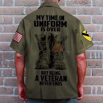 litzzy Custom Military Unit - Personalized Veteran Hawaiian Shirt - My Time In Uniform Is Over Hawaiian Shirt For Men, Woman, Litzzy Aloha Shirt Hawaii Shirt   
