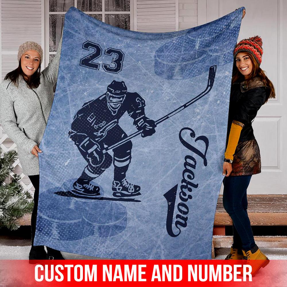 litzzy Personalized Hockey Fleece Blanket - Lath1408206Ki Quilt Blanket   
