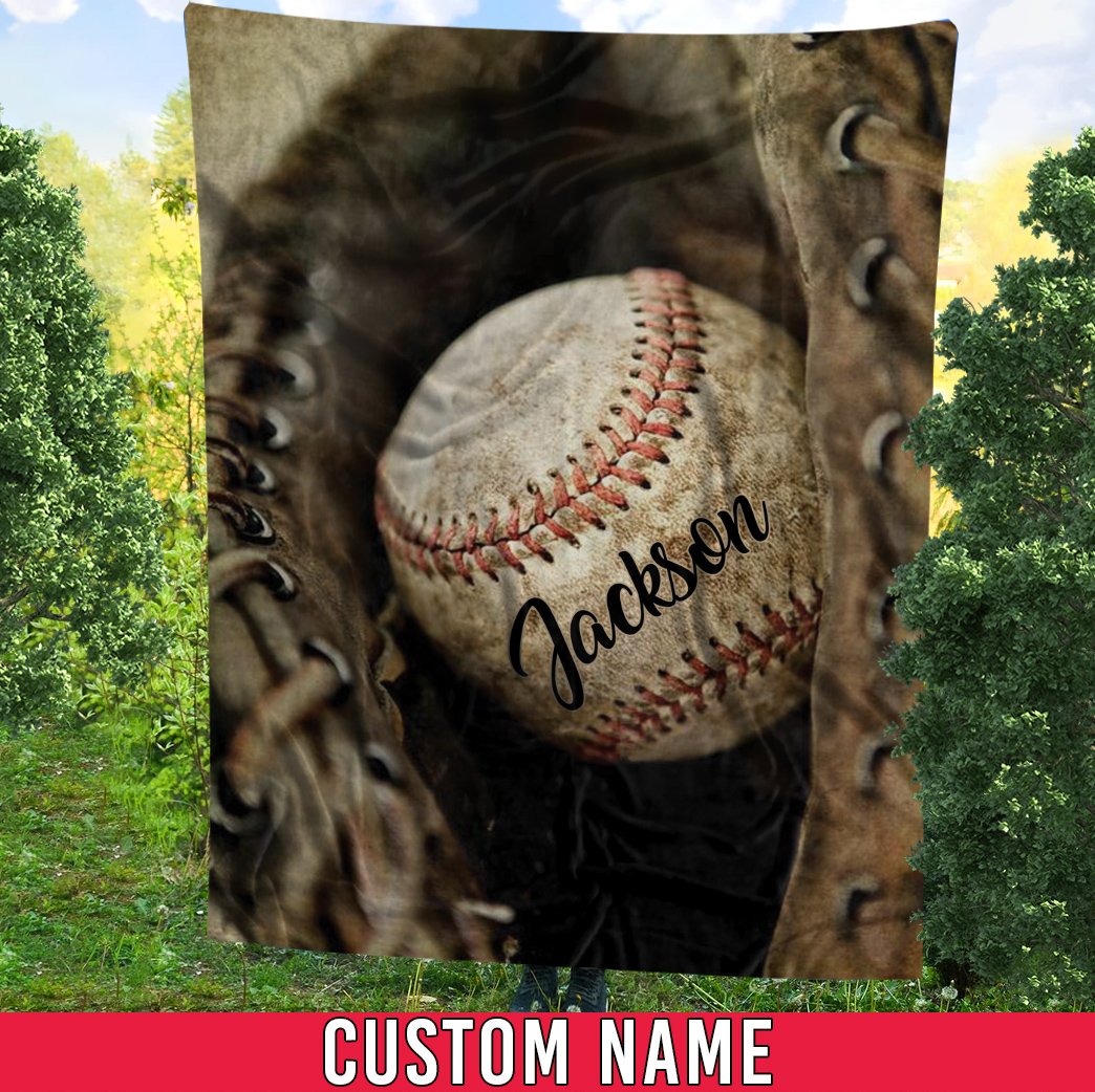 litzzy Personalized Dusty Baseball Fleece Blanket - Nh0712201 Quilt Blanket 60 X 80  