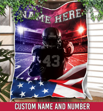 litzzy Personalized American Football Player Fleece Blanket - Tlnh012201 Quilt Blanket 60x80  