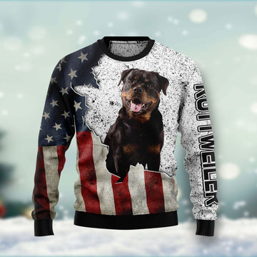 litzzy American Rottweiler HT102209 Ugly Christmas Sweater -  Best Gift For Christmas, Noel Malalan - Christmas Signature sweater   