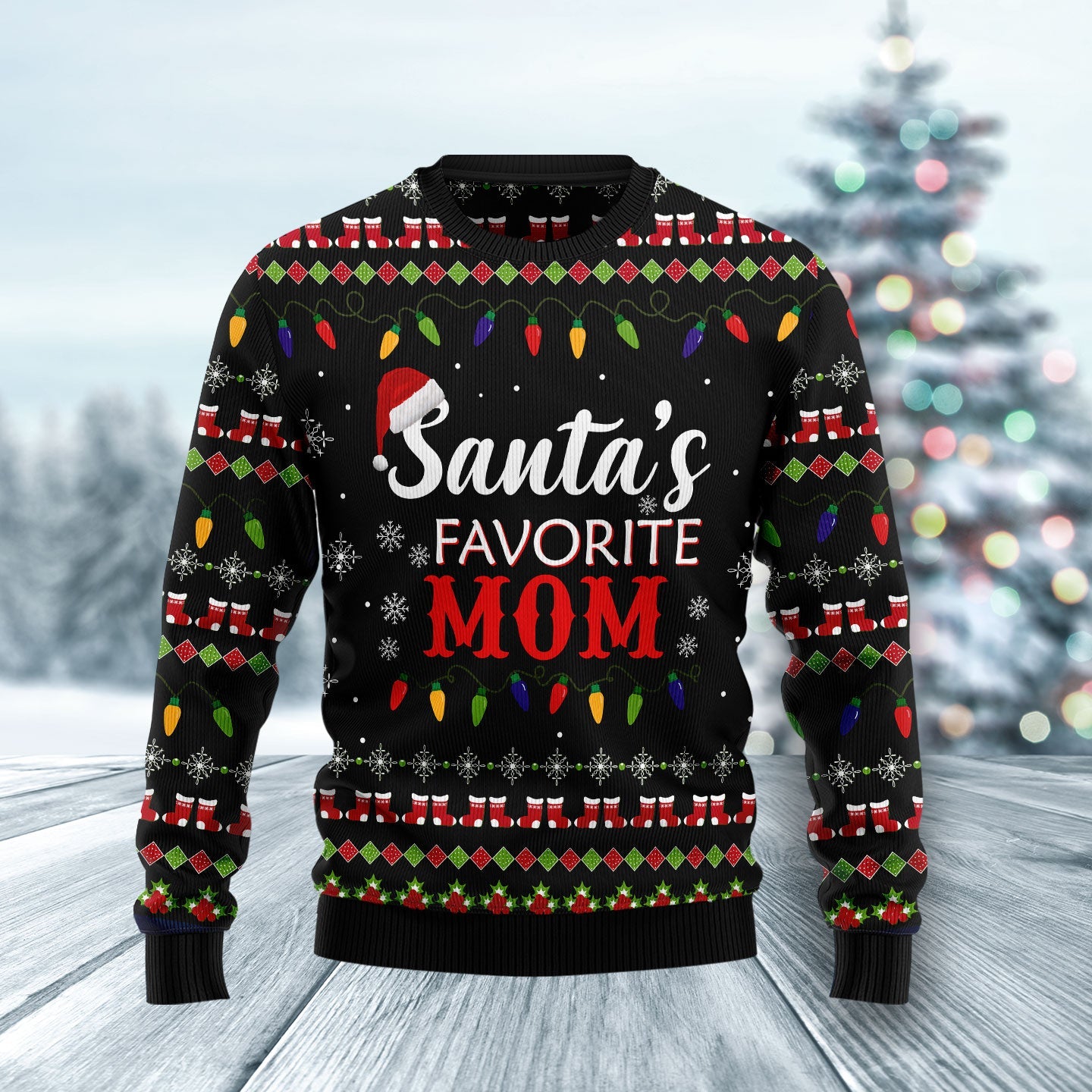litzzy Santa's Favorite Mom HZ102310 Ugly Christmas Sweater -  Best Gift For Christmas, Noel Malalan - Christmas Signature sweater   