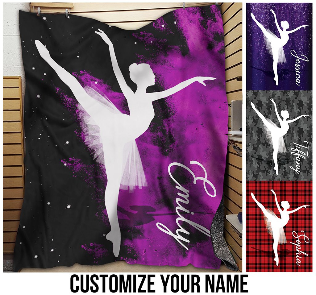 litzzy Personalized Ballet Fleece Blanket Collection - Tlno0711202 Quilt Blanket   