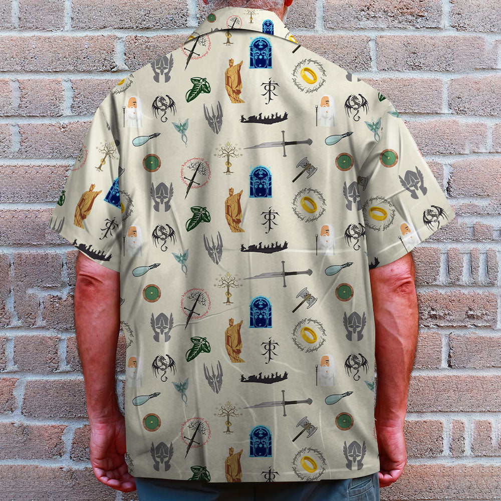 litzzy LOTR Pattern Hawaiian Shirt - Cartoon Style Hawaiian Shirt For Men, Woman, Litzzy Aloha Shirt Hawaiian Shirt   