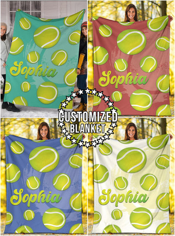 litzzy Personalized Tennis Fleece Blanket - Latg2311202 Quilt Blanket CUSTOM COLOR 50 X 60 