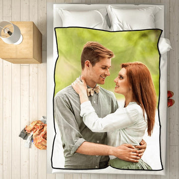 litzzy Personalized Picture Blankets Custom Photo Fleece Throw Blanket Fleece Blanket 30''x 40''/ 80x100cm  