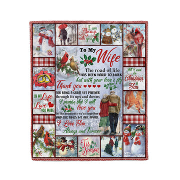 litzzy To My Wife Christmas LML111143DT Fleece Blanket - Fleece Blanket  Medium (50x60in)  