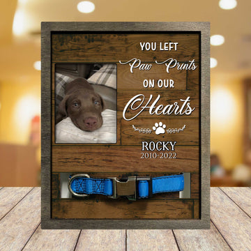 litzzy Dog Photo Keepsake, Pet Loss Sympathy, Dog Memorial Plaque, Memorial Pet Loss Sign Pet Picture Frame Style 2 8.7 x 10.6 