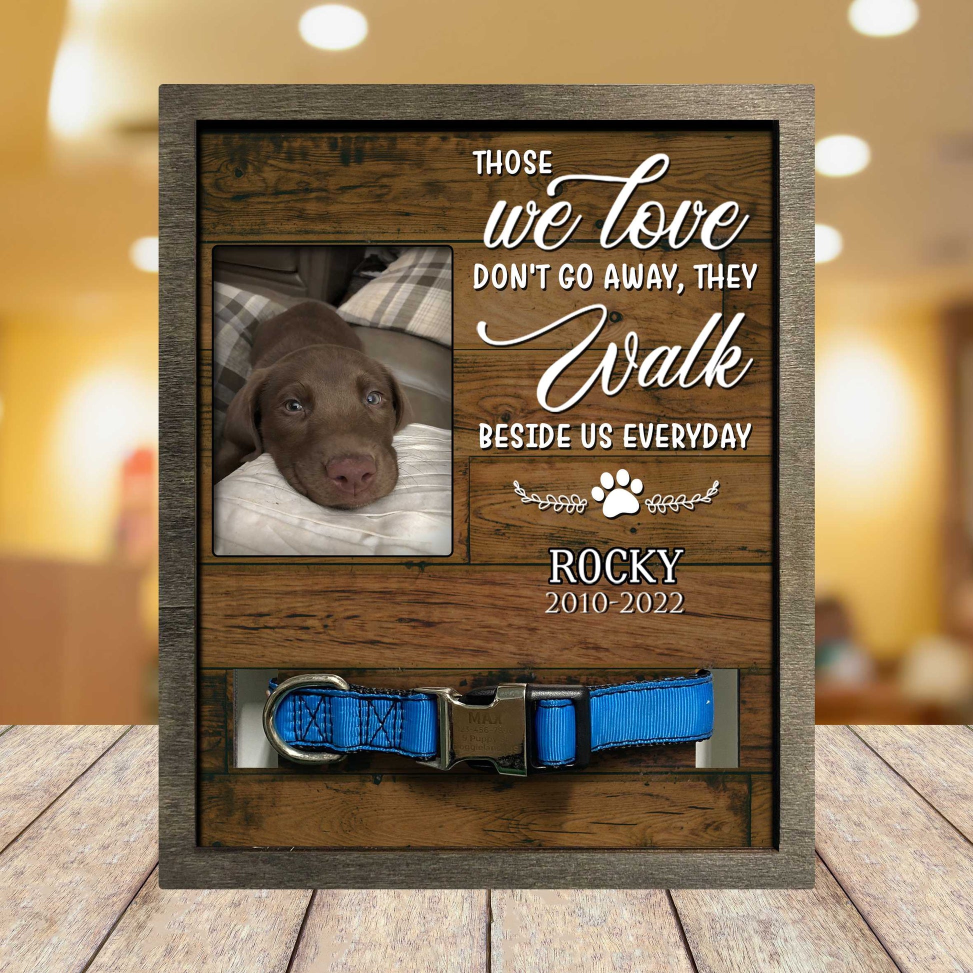litzzy Dog Photo Keepsake, Pet Loss Sympathy, Dog Memorial Plaque, Memorial Pet Loss Sign Pet Picture Frame Style 3 8.7 x 10.6 
