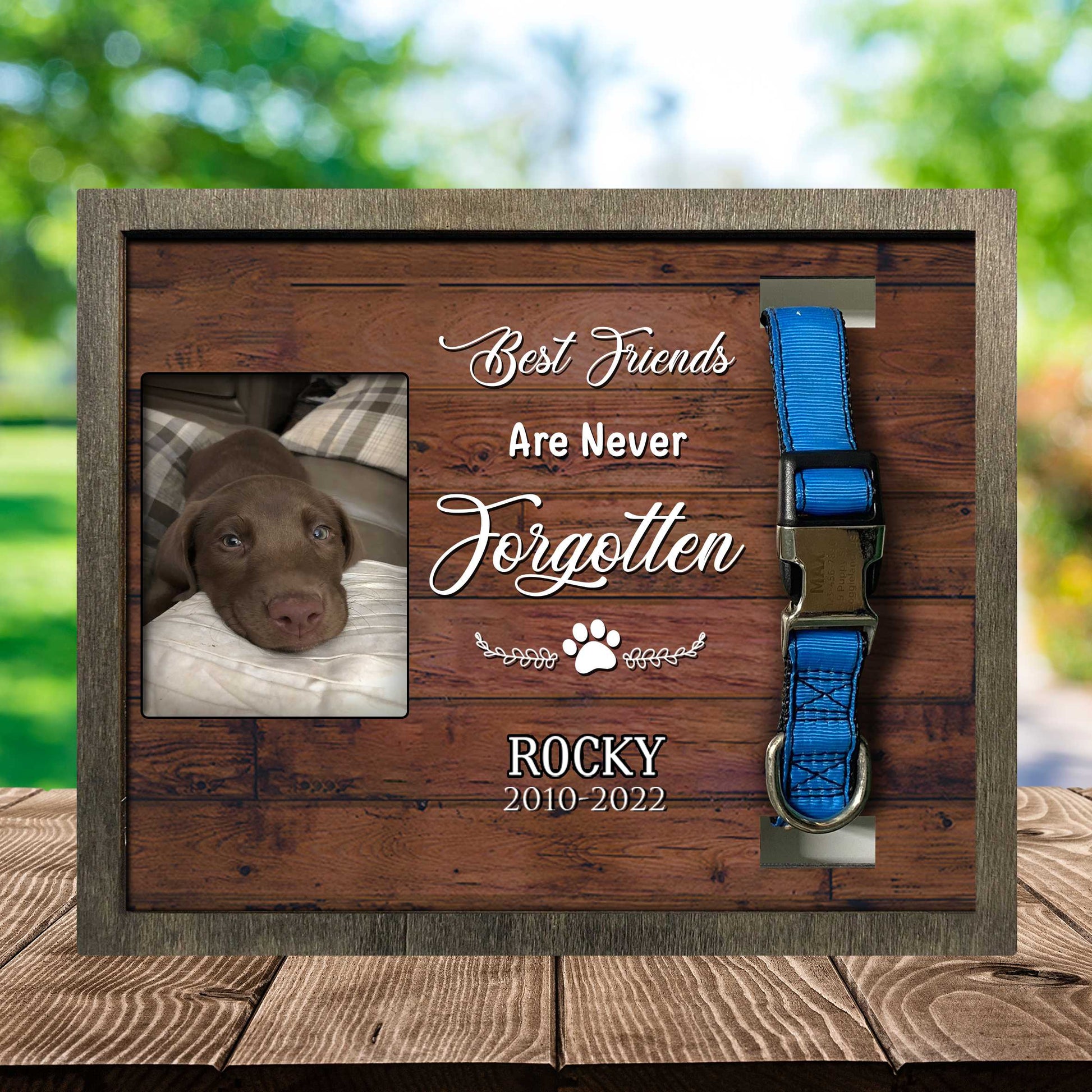 litzzy Dog Photo Keepsake, Pet Loss Sympathy, Dog Memorial Plaque, Memorial Pet Loss Sign Pet Picture Frame Style 1 10.6 x 8.7 