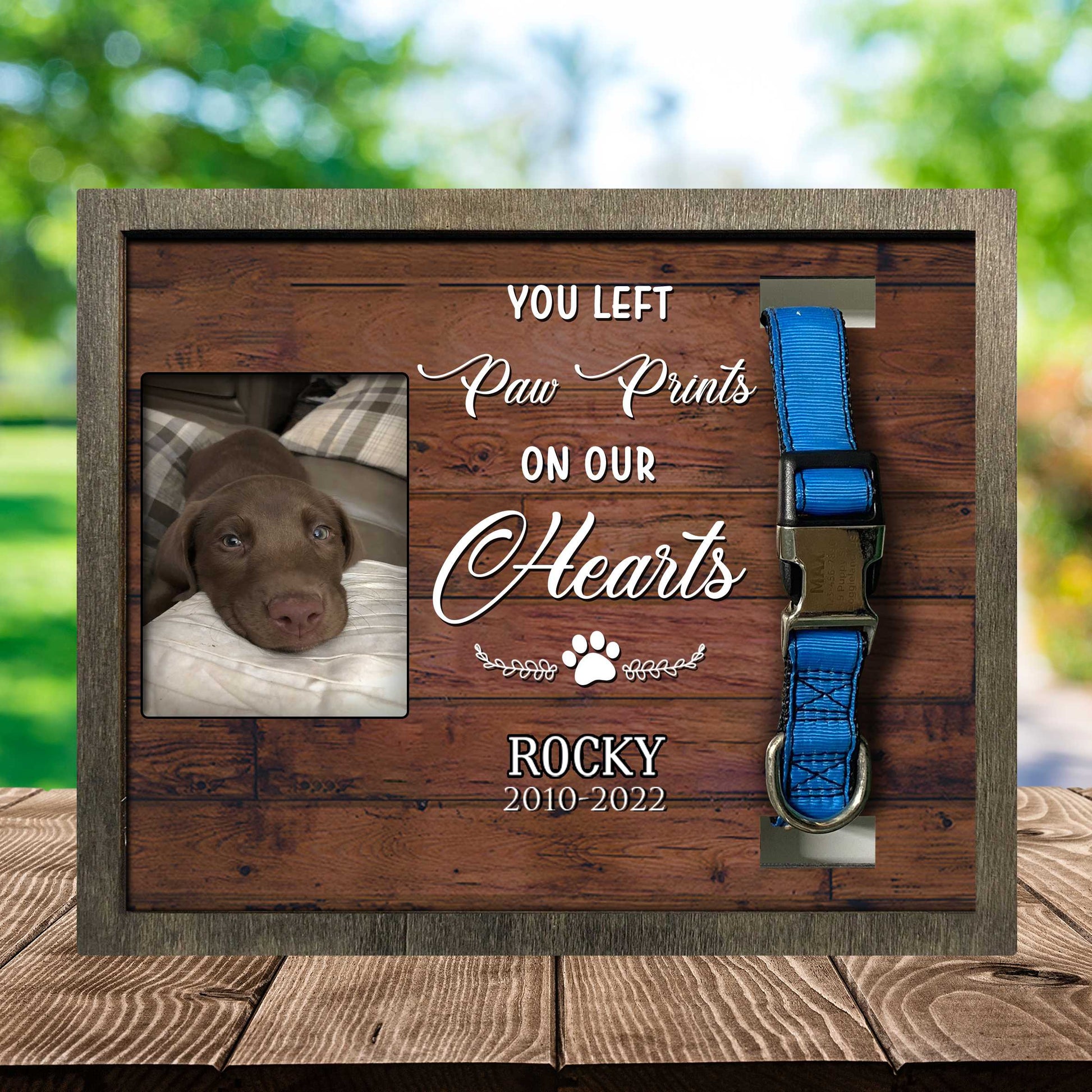 litzzy Dog Photo Keepsake, Pet Loss Sympathy, Dog Memorial Plaque, Memorial Pet Loss Sign Pet Picture Frame Style 2 10.6 x 8.7 