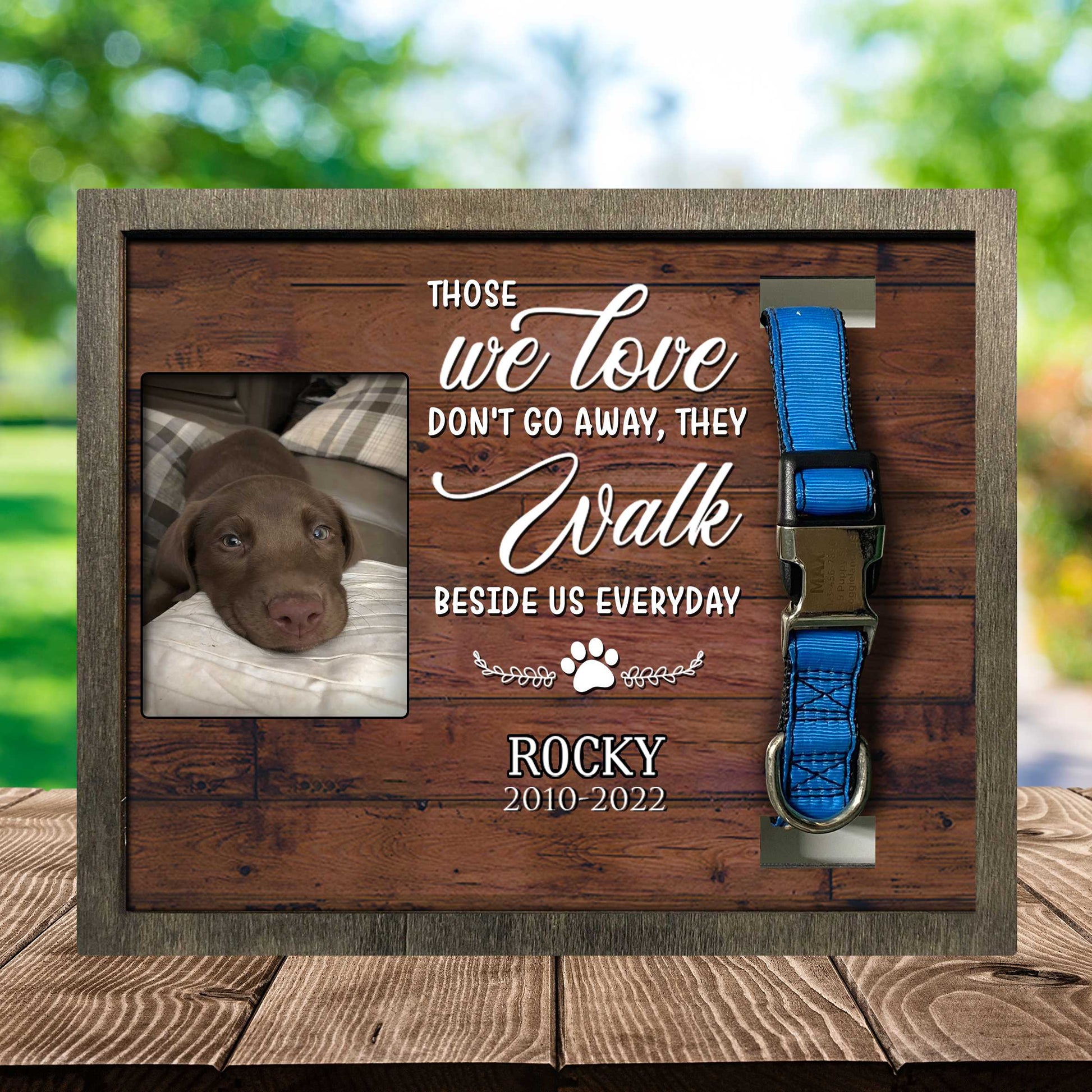 litzzy Dog Photo Keepsake, Pet Loss Sympathy, Dog Memorial Plaque, Memorial Pet Loss Sign Pet Picture Frame Style 3 10.6 x 8.7 