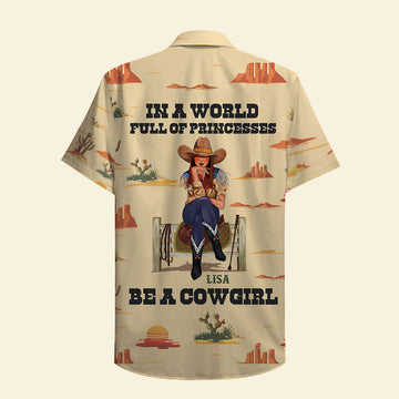 litzzy Personalized Cowgirl Hawaiian Shirt - Desert Pattern - Be A Cowgirl Hawaiian Shirt For Men, Woman, Litzzy Aloha Shirt Hawaiian Shirt   