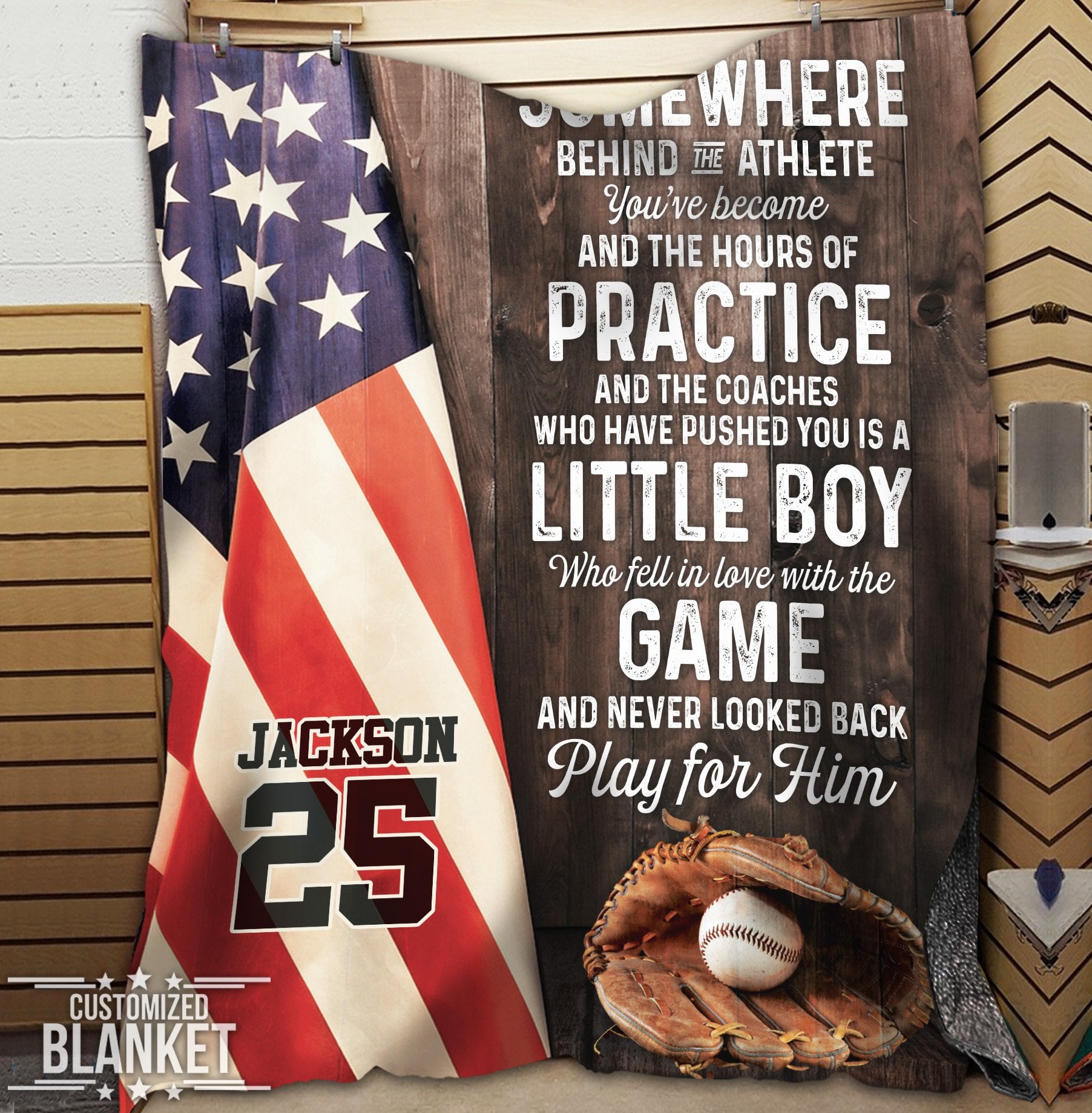 litzzy Personalized Baseball Play For Him Fleece Blanket - Tlno2511201 Quilt Blanket   