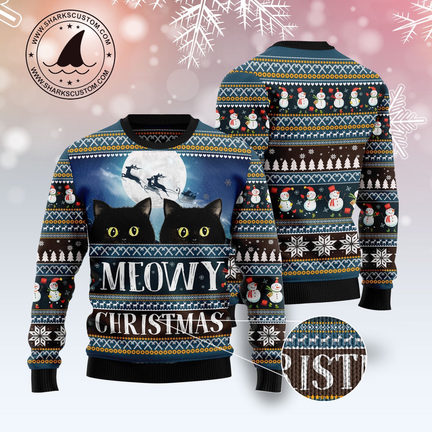 litzzy Black Cat Meowy Christmas TY710 Ugly Christmas Sweater -  Best Gift For Christmas, Noel Malalan - Christmas Signature sweater   