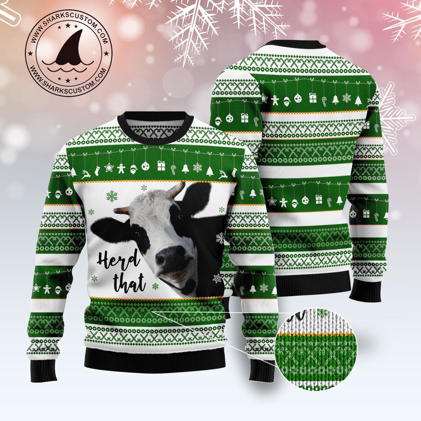 litzzy Cow Herd That TY2910 Ugly Christmas Sweater -  Best Gift For Christmas, Noel Malalan - Christmas Signature sweater   